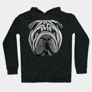 Close-up of the head of a beautiful Sharpei dog Hoodie